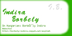 indira borbely business card